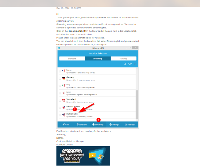 Hide.me VPN customer support