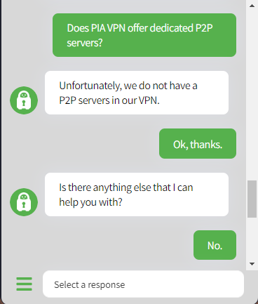 PIA customer support