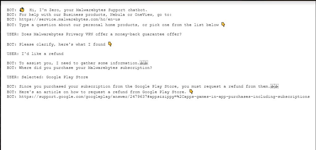Malwarebytes VPN customer support