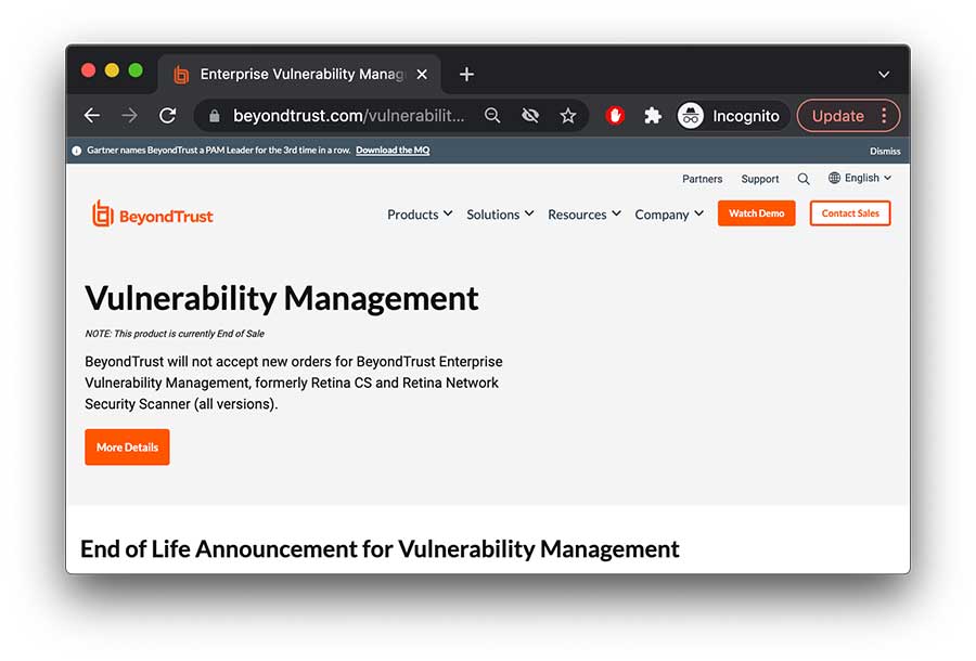 Retina Network Security Scanner