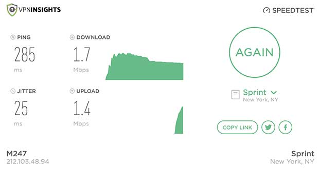 Zenmate VPN Speed-US server